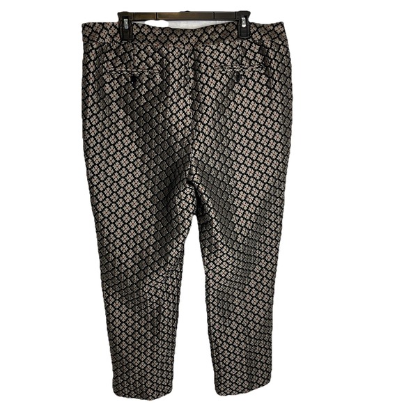 Talbots Signature 16 Dress Pants platinum floral printed black gold Holiday‎ EUC - Picture 3 of 8